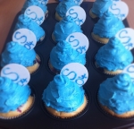 Schalke-Cupcakes - fast fertig
